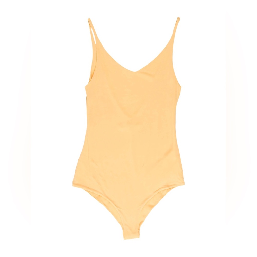Acne Studios V Neck pale yellow bodysuit